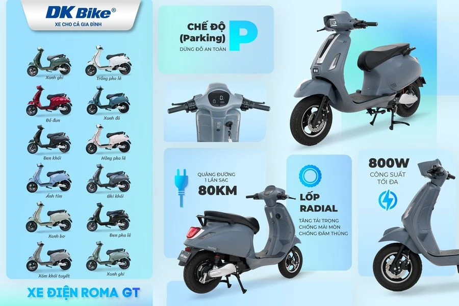 Xe máy điện DK Bike Roma GT New 2025