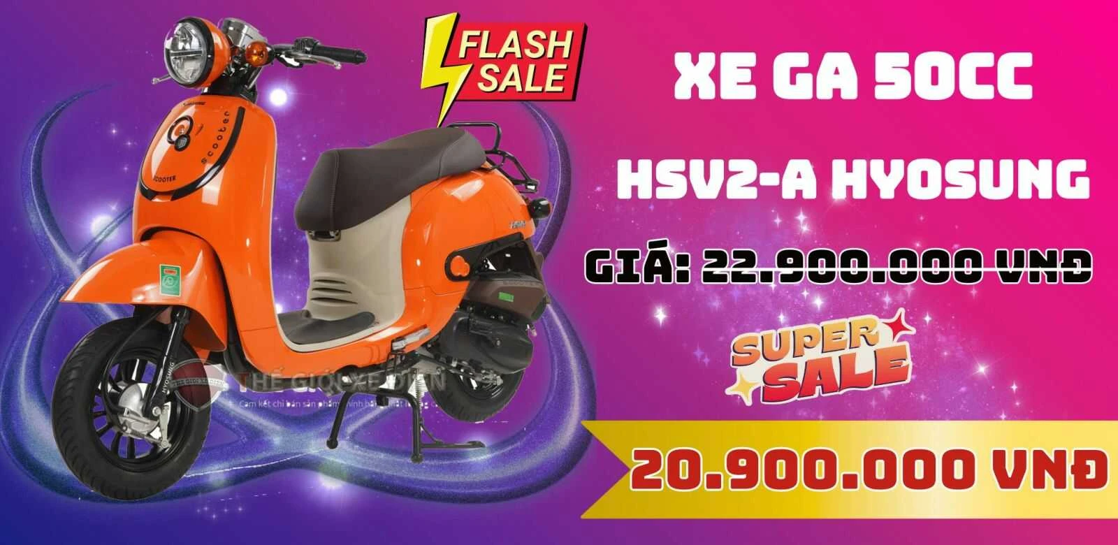 KHUYẾN MÃI XE GA 50CC HSV2 A HYOSUNG