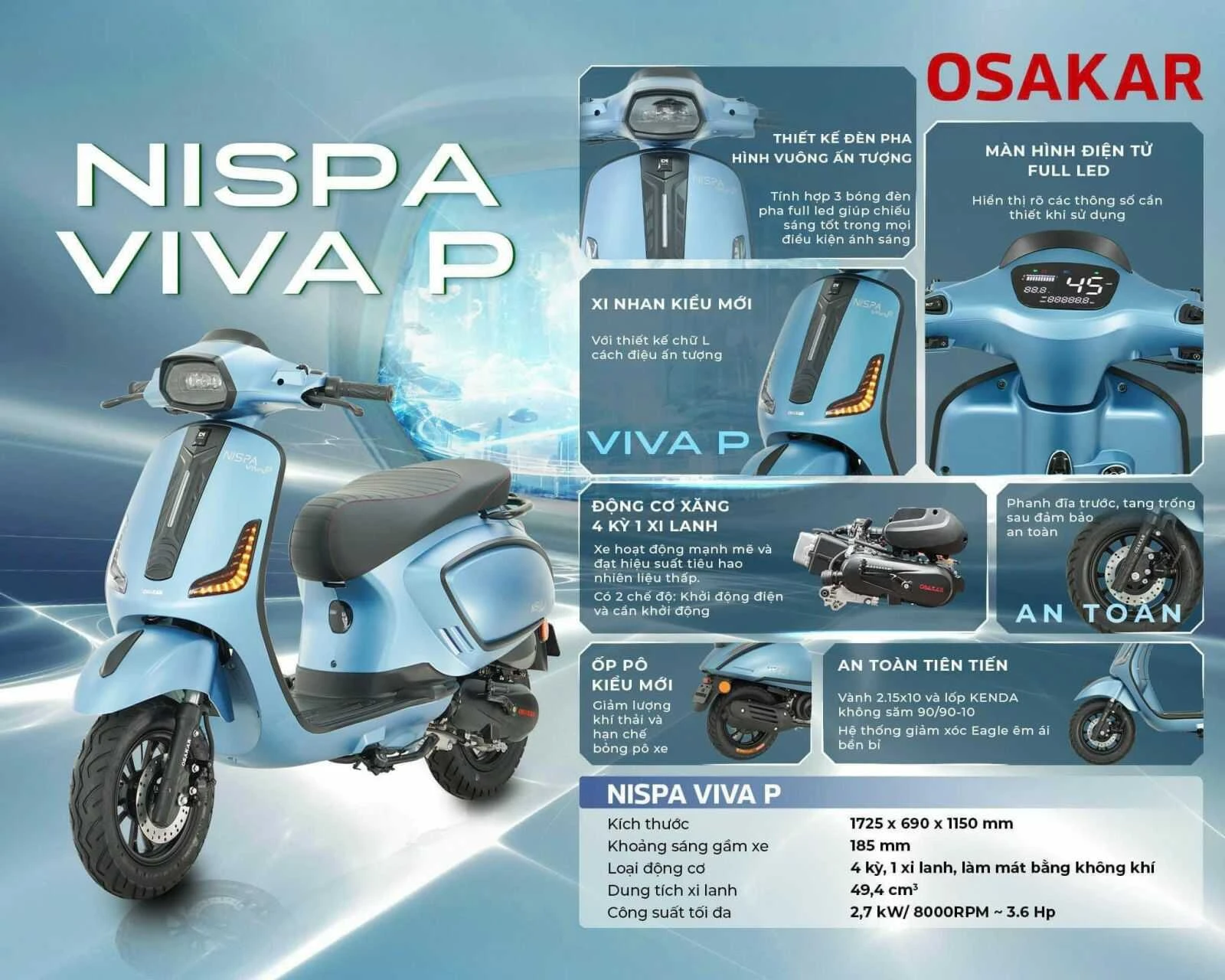 xe tay ga 50cc osakar nispa viva p