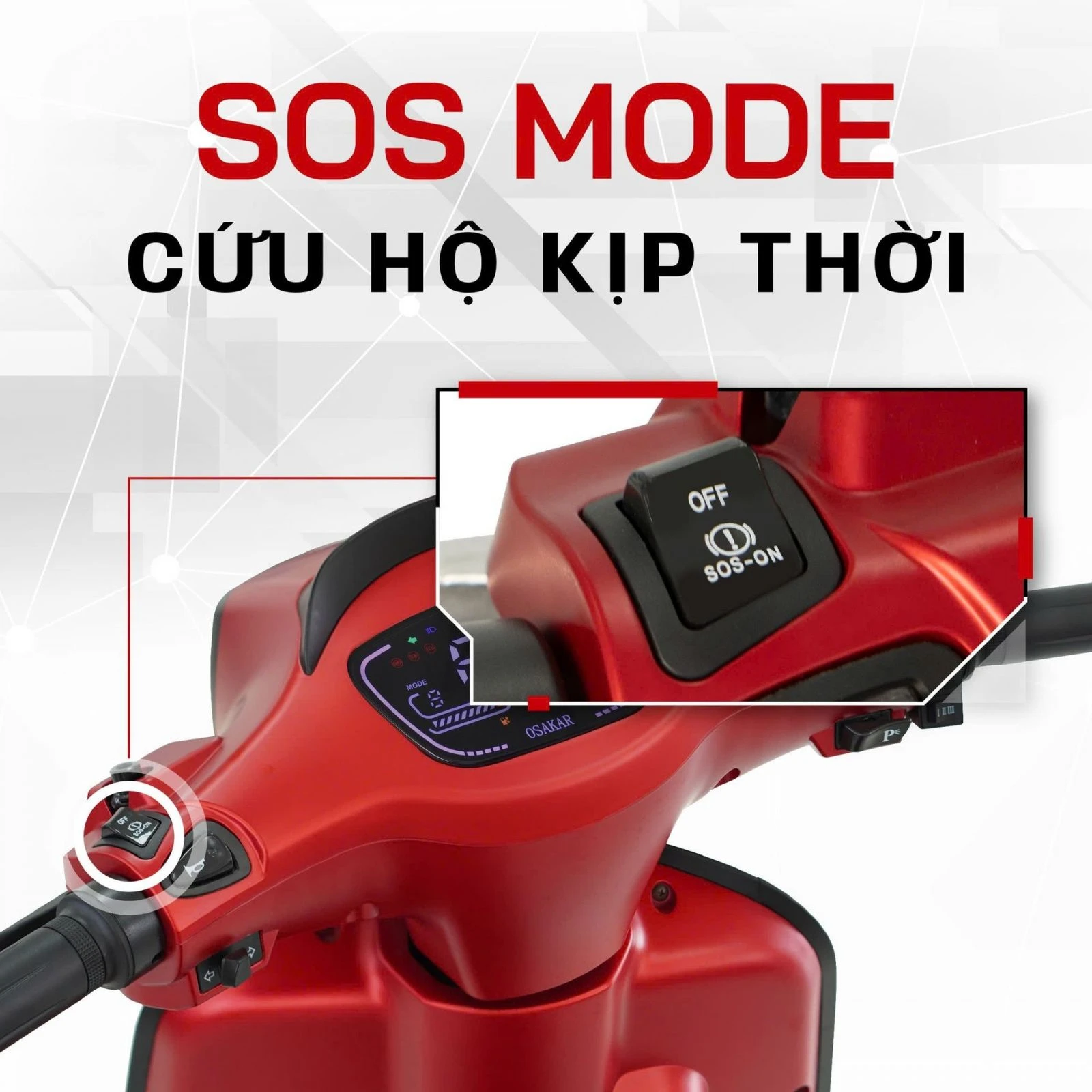công tắc sos trên xe điện osakar