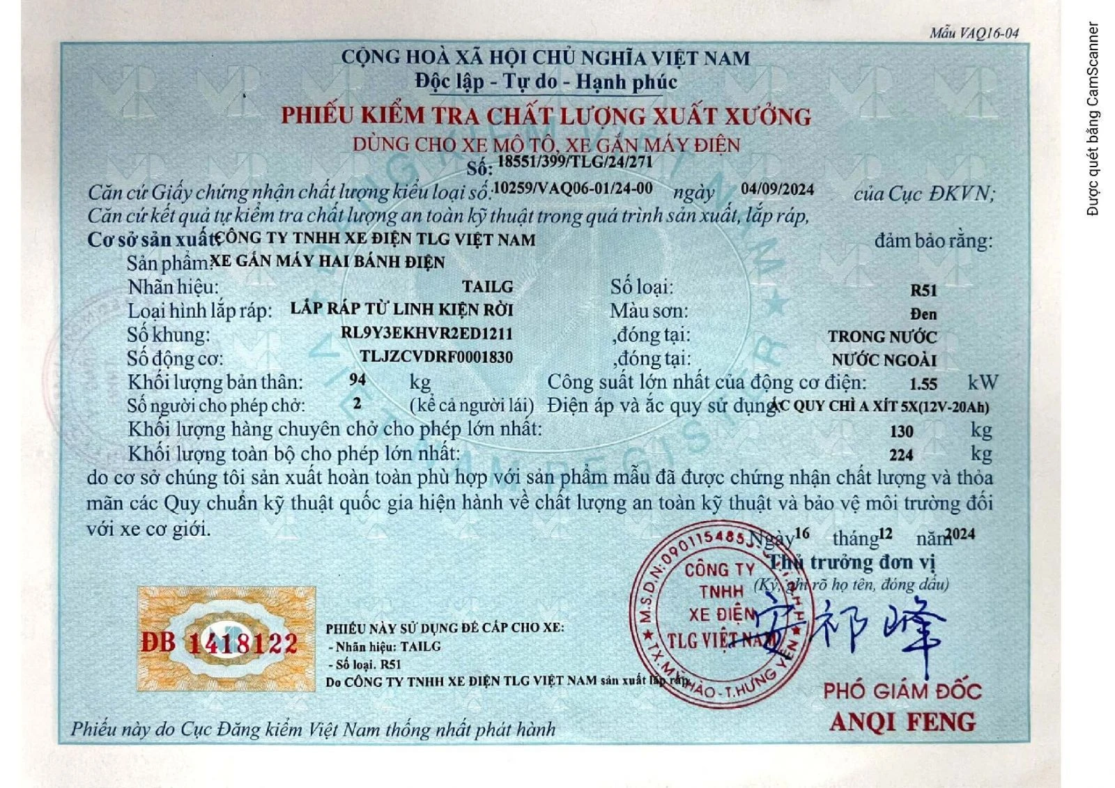 đăng kiểm tailg r75