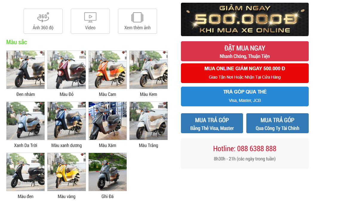 màu xe ga 50cc hsv1 hyosung