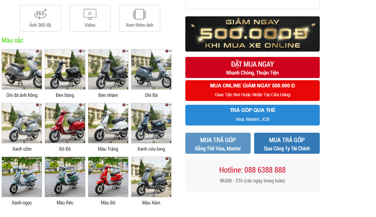 màu xe ga 50cc pansy xs1 neo pro